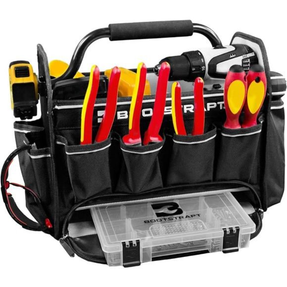 Bootstrapt 15 in. Contractor's Tote Bag with Integrated Parts Bin Compartment - Picture 5 of 6